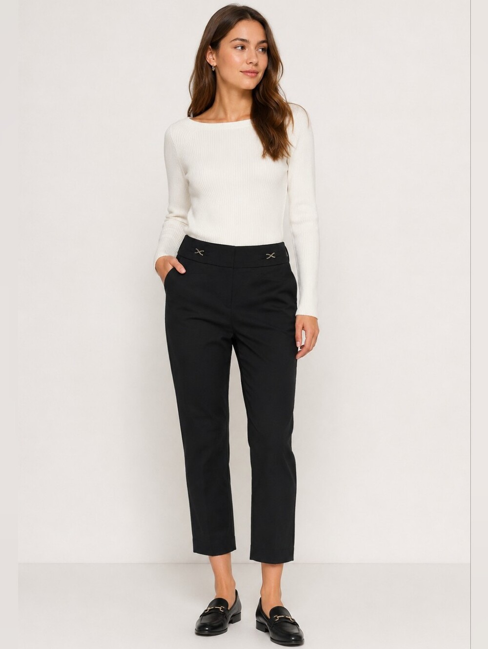 New York & Company 7th Avenue Slim Straight Crop Pants 2 New